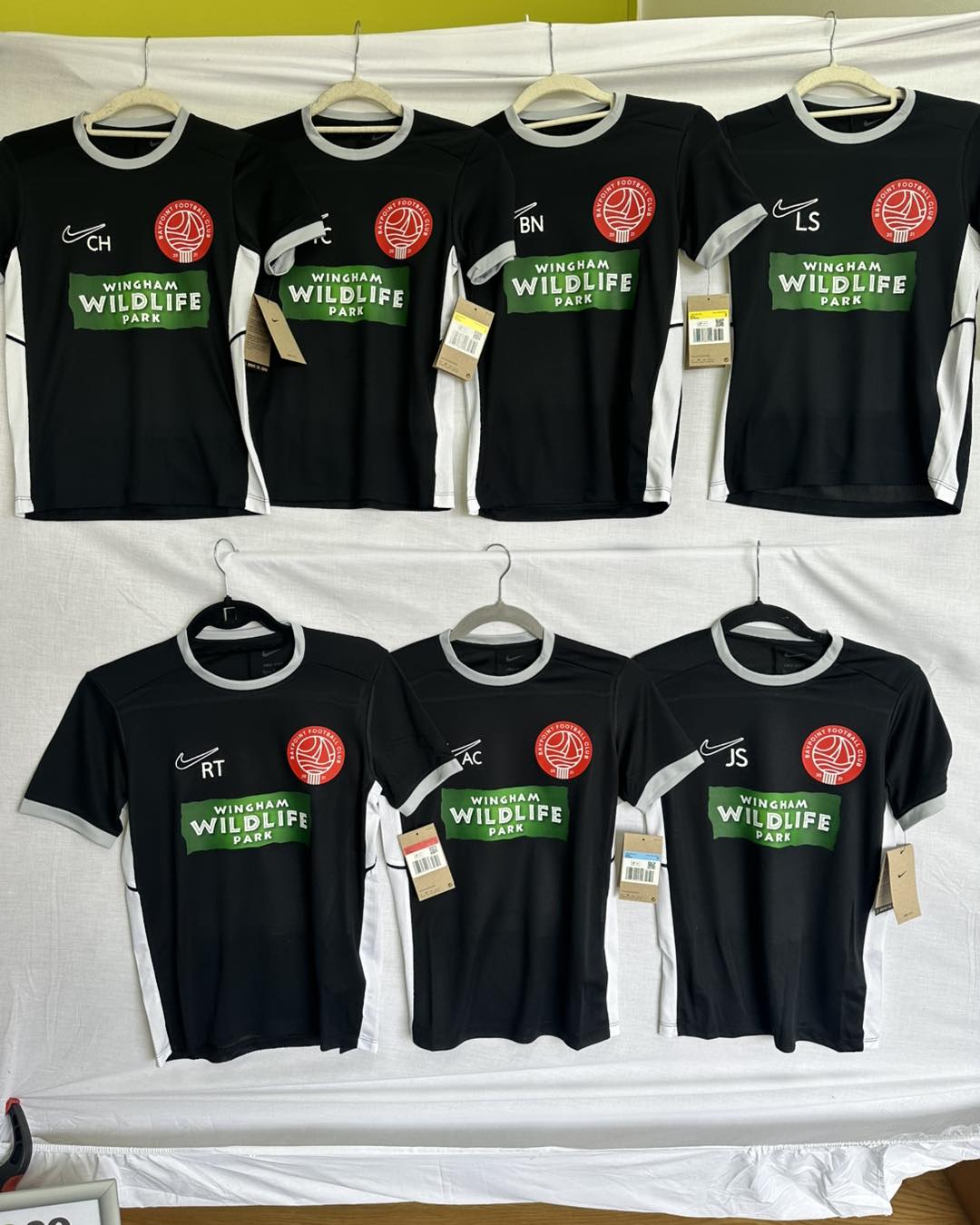 Customised football shirts